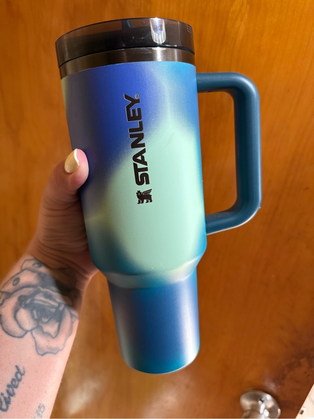 Stanley Gradient Blue-Green Insulated Travel Mug with Handle 40 oz